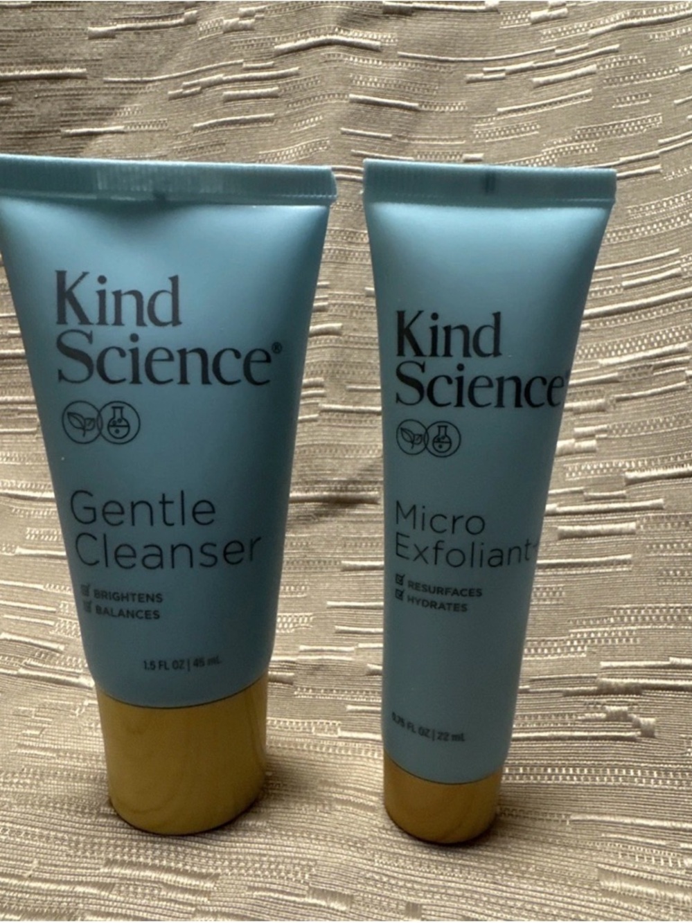 Kind Science Gentle Cleanser 1.5 oz & Micro Exfoliant .75 oz LOT OF 2 NEW